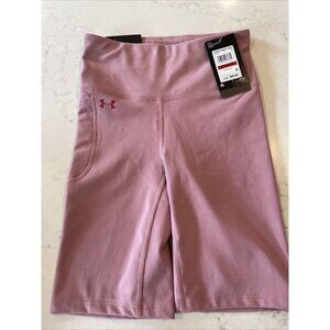 1377088 Under Armour Women's 8 Inch High Rise Motion‎ Bike Shorts Pink Size XS